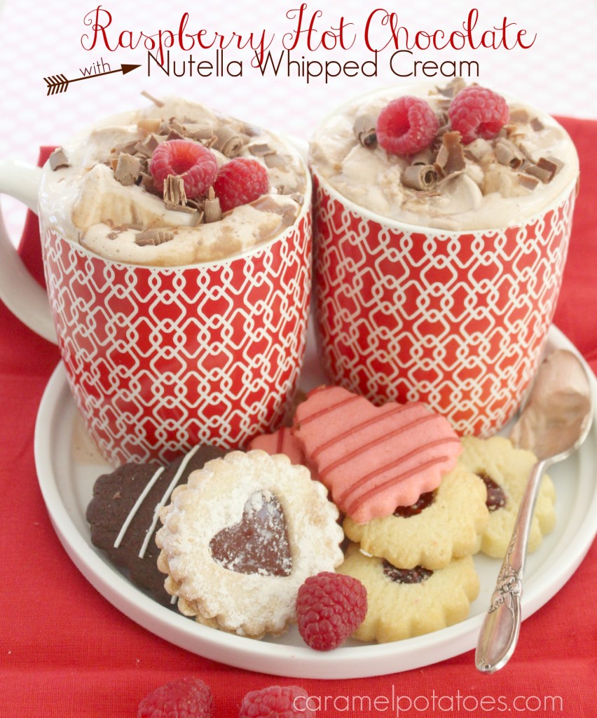 Raspberry Hot Chocolate with Nutella Whipped Cream