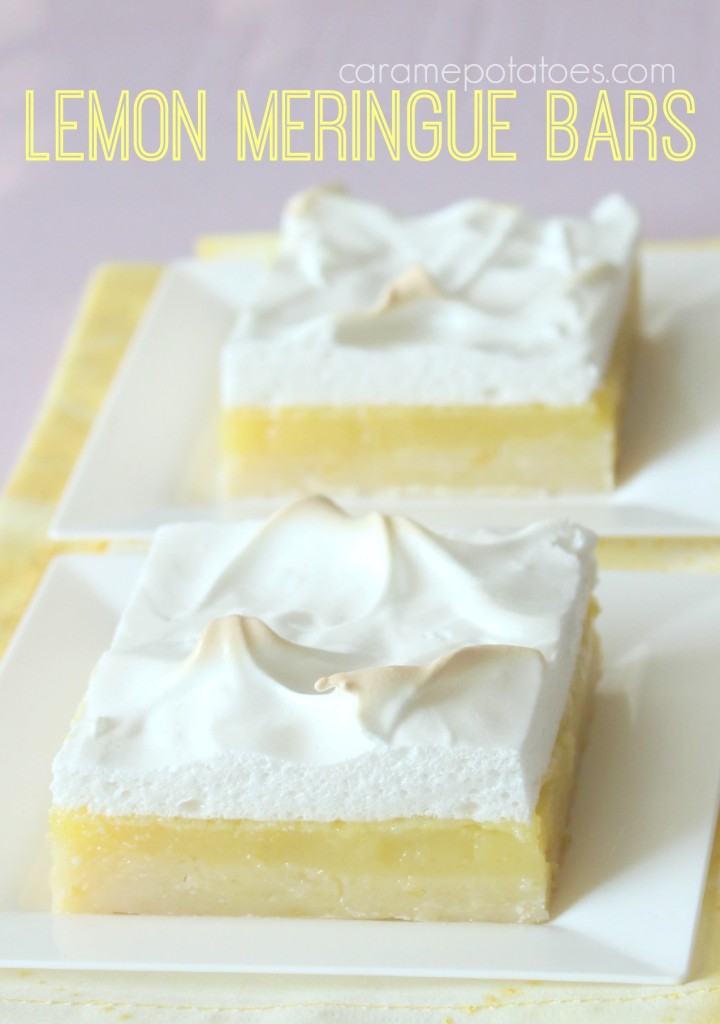Lemon Meringue Bars.  All the flavor of pie in an easy-to-make bar!  Love it.