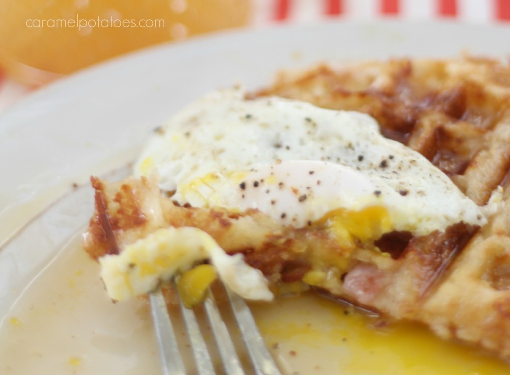 Ham and Cheese Waffles