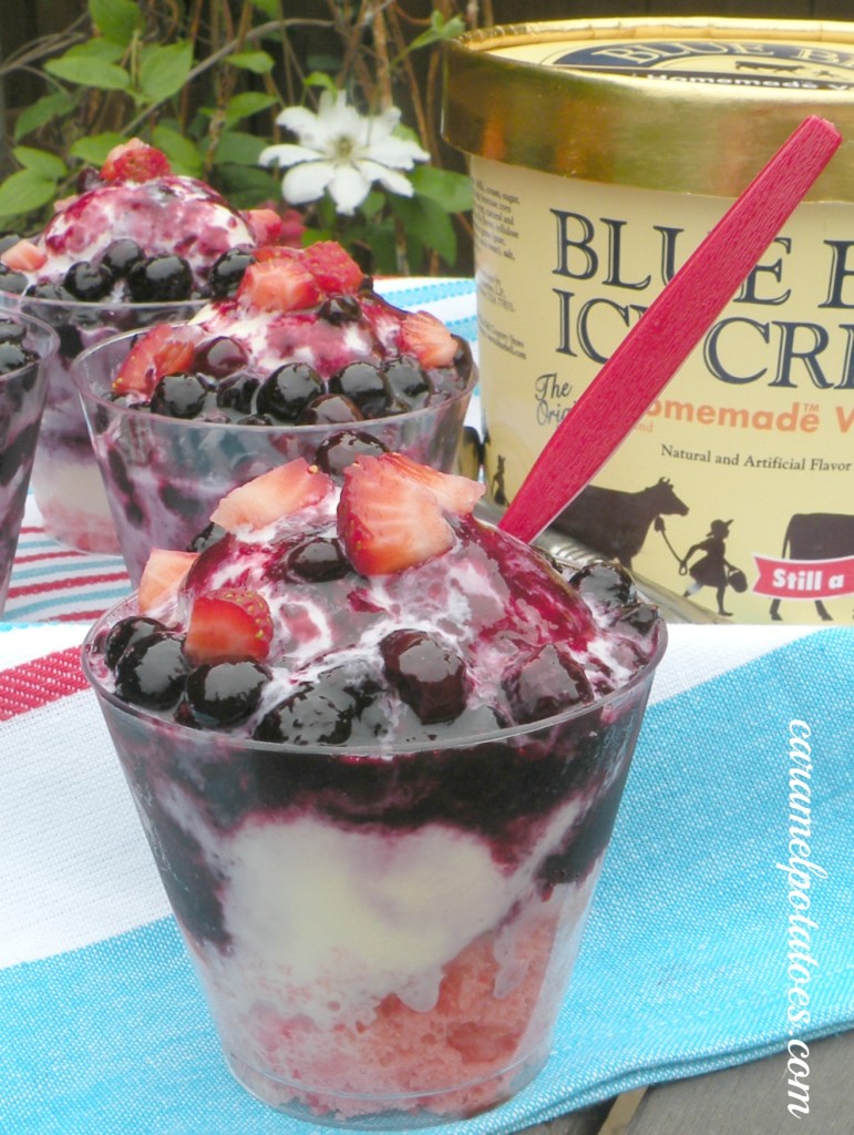 Red White and Blueberry Sundaes