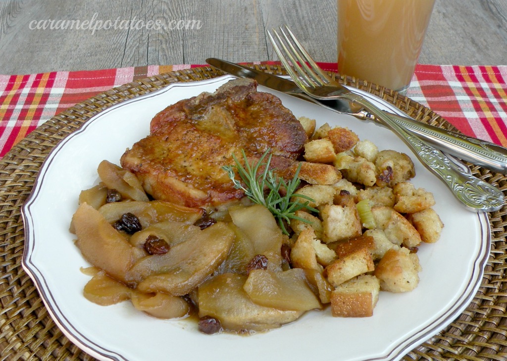 cider pork chops with baked apples 064