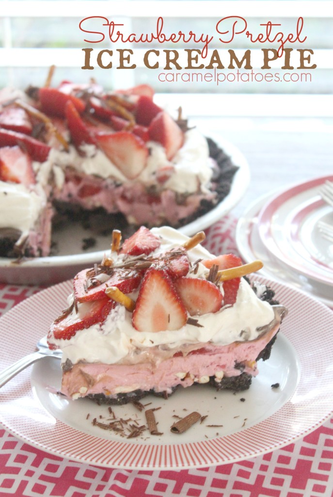 strawberry Pretzel Ice Cream Pie