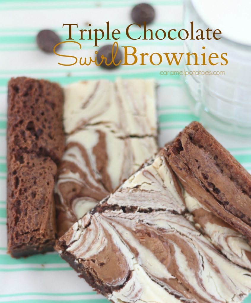 Triple Chocolate Swirl Brownies